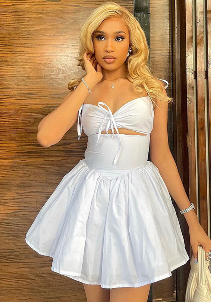 Women Chic Gathered Cutout Bodycon Dress