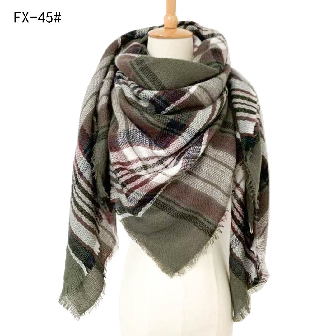 Autumn and winter imitation cashmere plaid square scarf scarf shawl 46