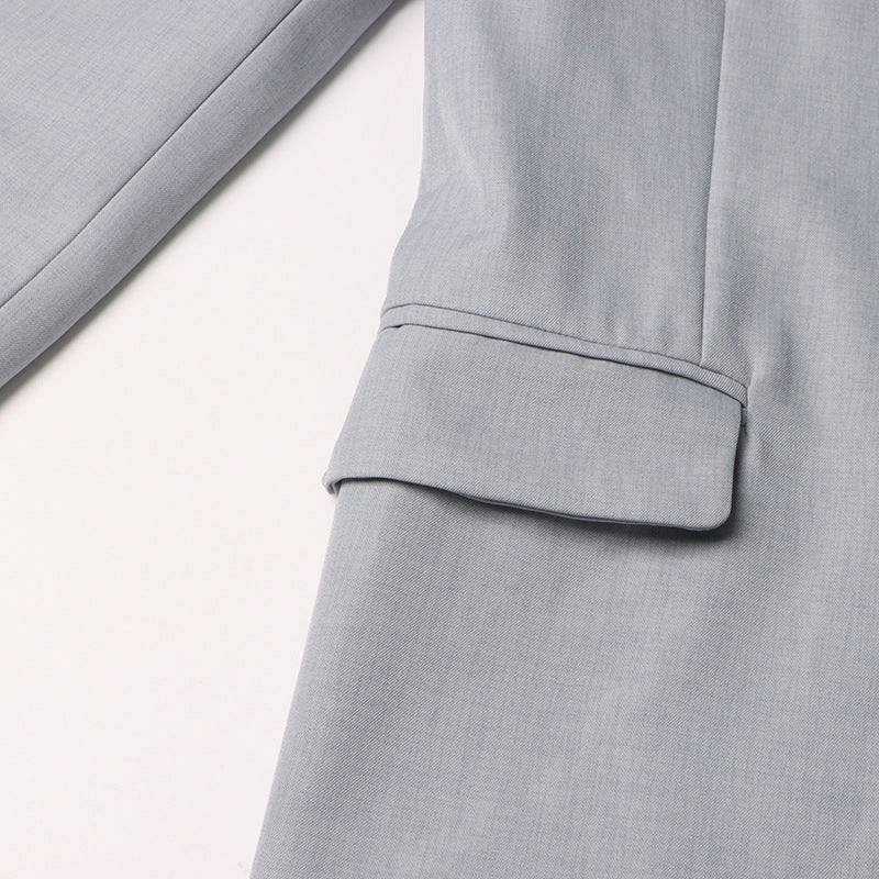 Women Autumn and Winter Fake Two Piece Patchwork Denim Blazer 14