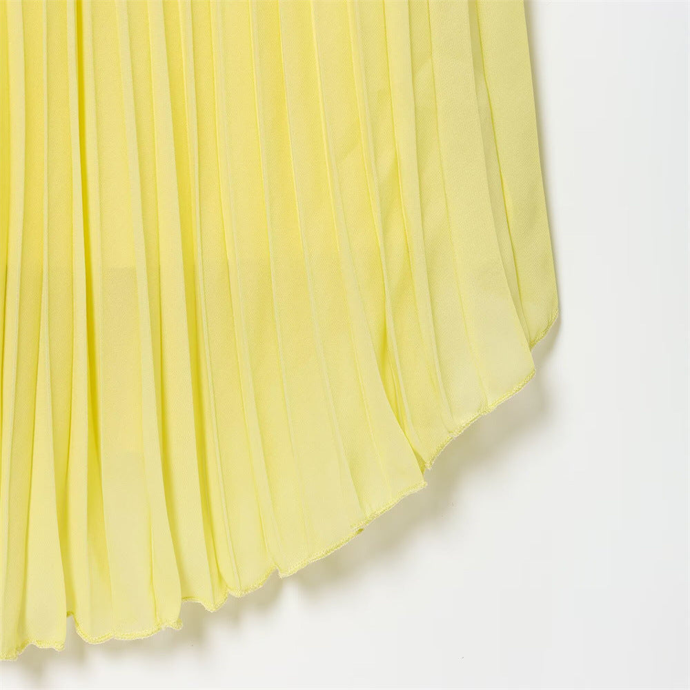 Women summer sleeveless strapless top pleated skirt two-piece set 20