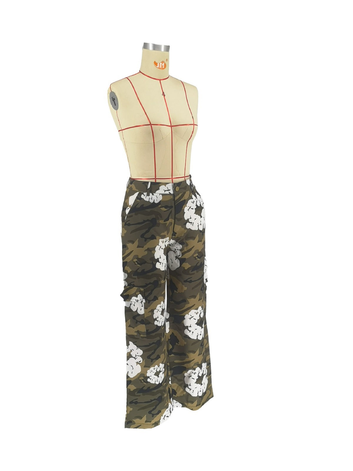 Women Casual Camo Printed Cargo Pants 4