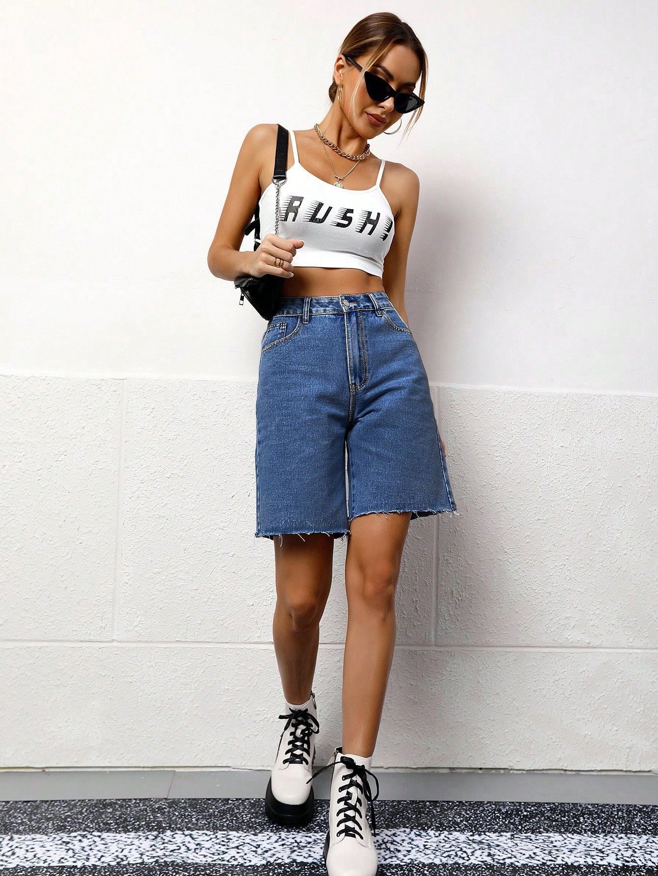 Women Casual Washed Denim Shorts 26