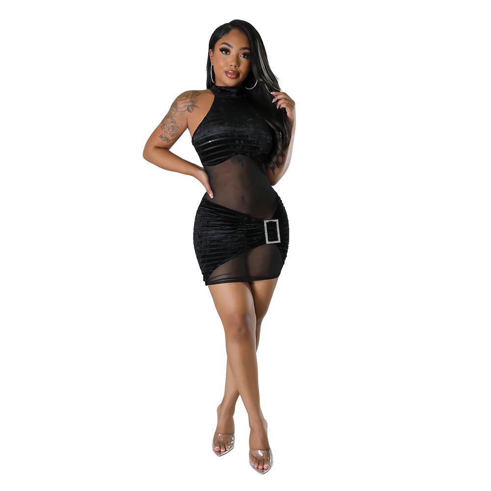Women's Fashion Round Neck Sleeveless Bodycon Sexy Dress For Women 4