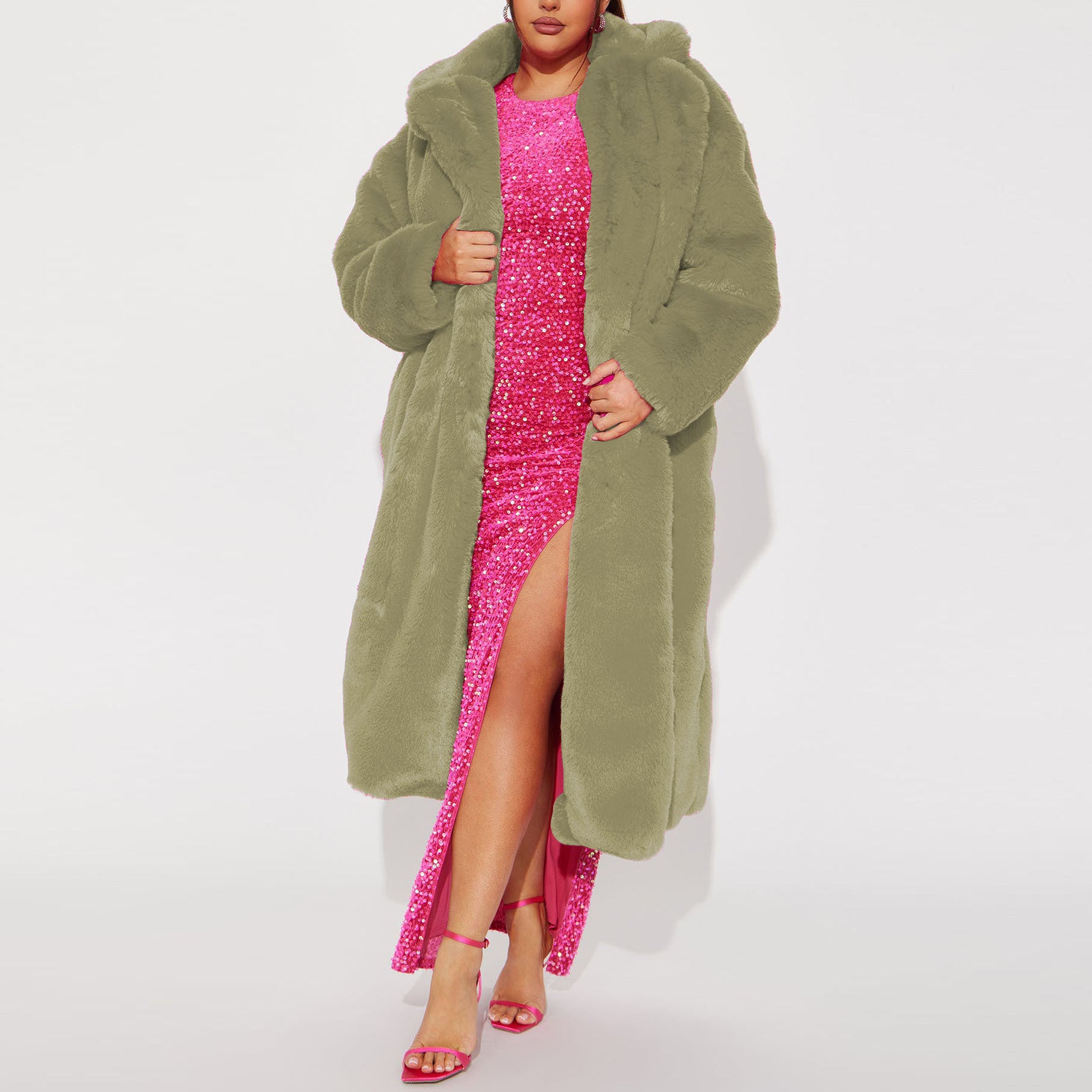 Women Faux Furry Coat 6