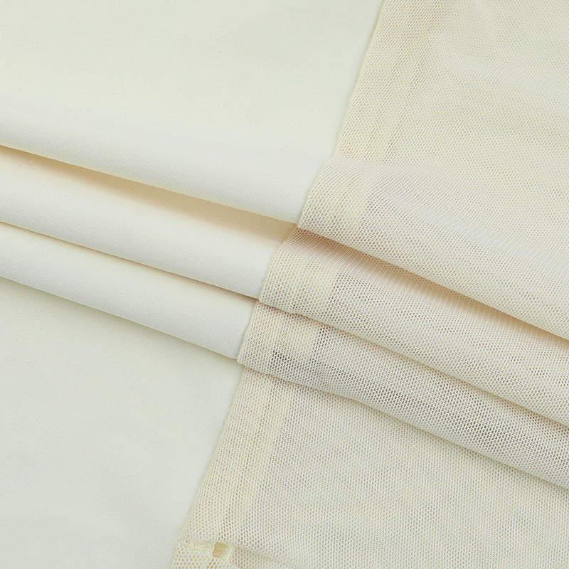 Women's Sexy High Waist Mesh Patchwork Long Skirt Halter Neck Hollow Vest Holidays Two Piece Set 15