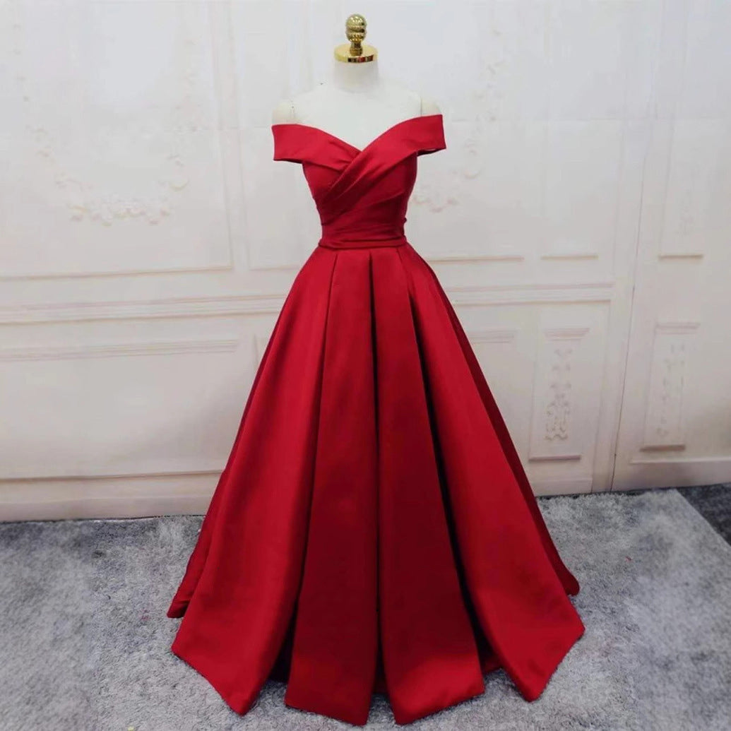 Women Off Shoulder trailing evening dress（Processing time need 3-6 days） 10