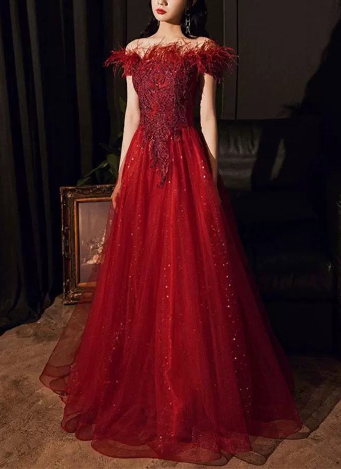 Women Summer Off Shoulder Formal Party Evening Dress（Processing time need 3-6 days）