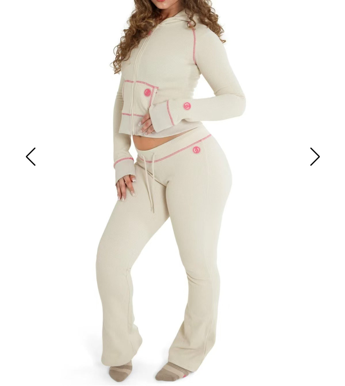 Sports Clothing Women's Solid Color Long-Sleeved Zip Hoodies Trousers Fashion Two Piece Set 13