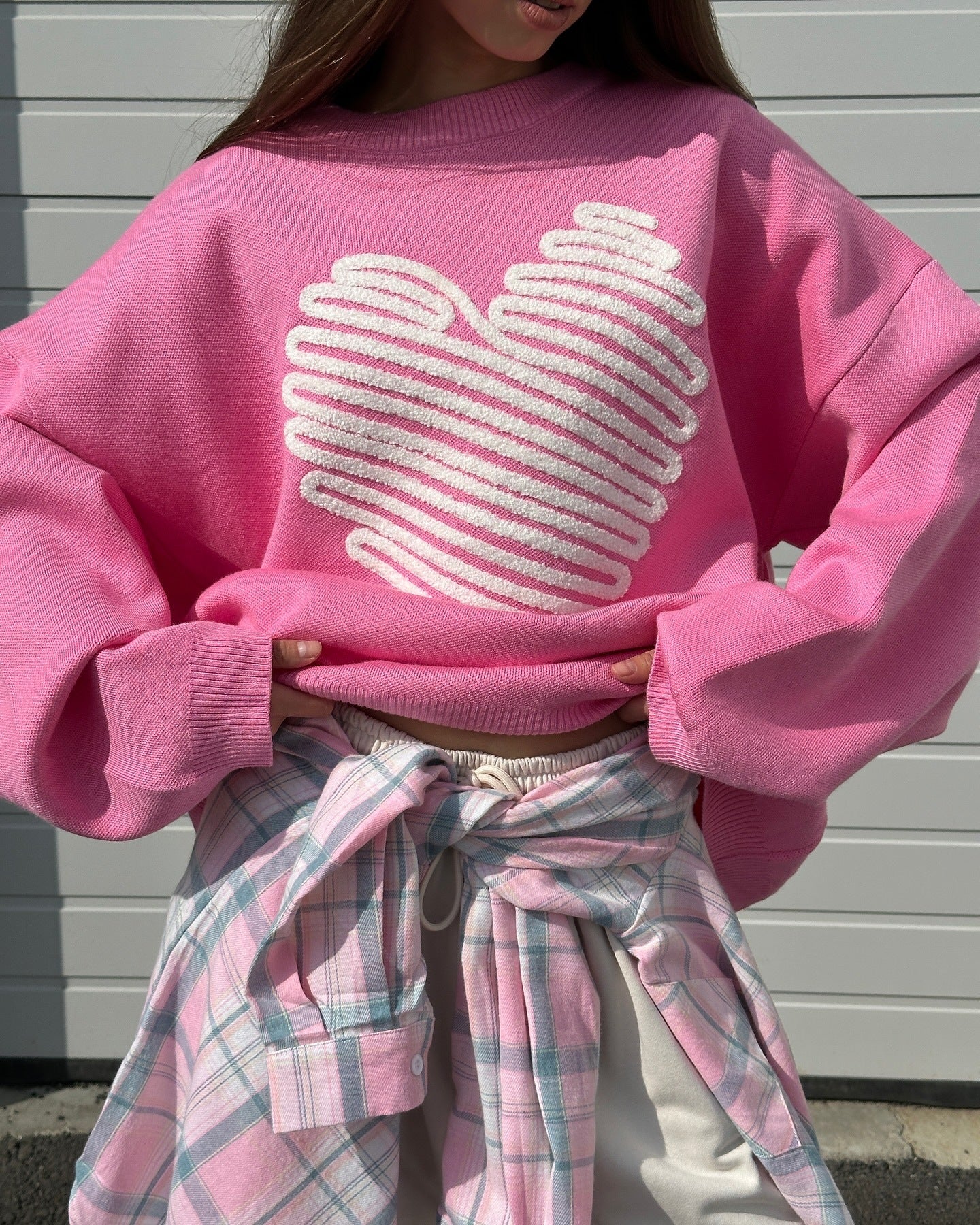 Women Heart Print sweater Top 4