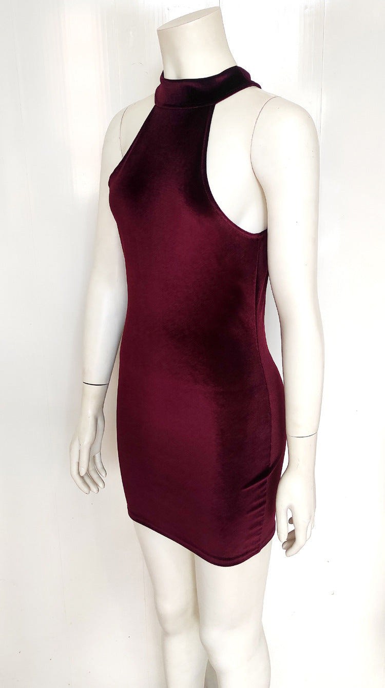 Women gold velvet sexy Bodycon Dress 12