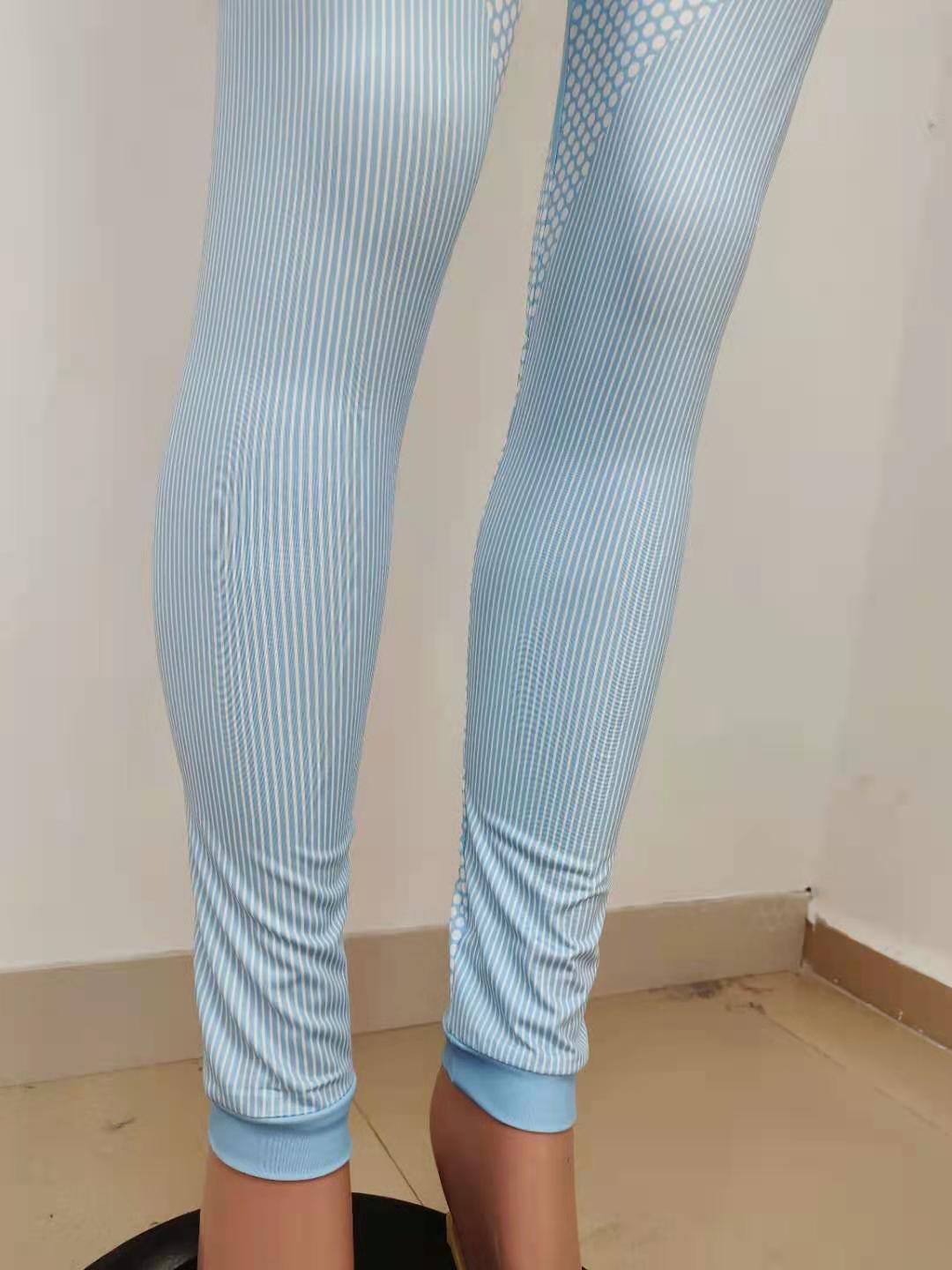 Women Summer Printed Short Sleeve Yoga Two-piece Set 10