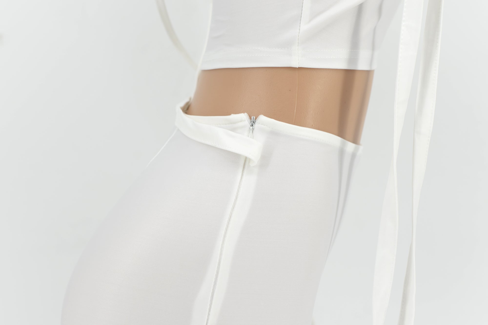 Summer White Sexy Tassels Bodycon Crop Top and Pants Set 10