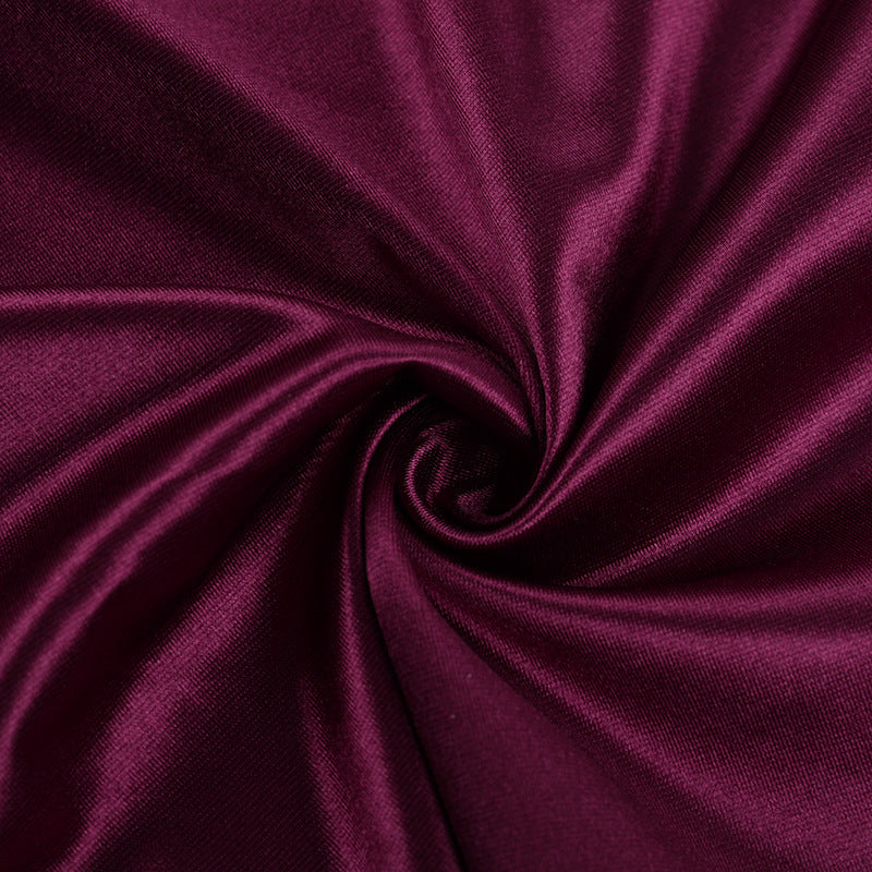 Women one-shoulder sexy slit satin dress dress 20