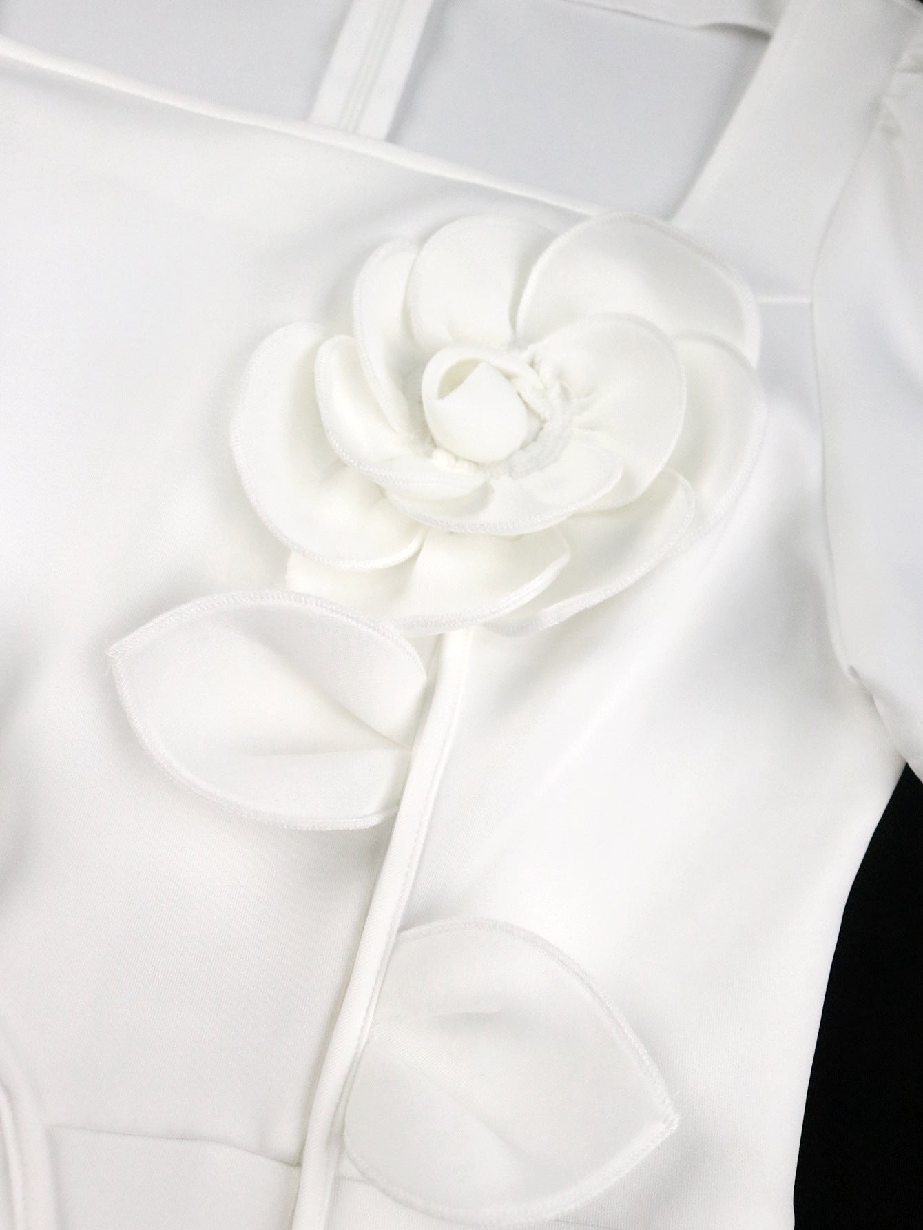 Elegant Square-Neck Ruffle High-Waist Bodycon Flower Formal Party Dress 17