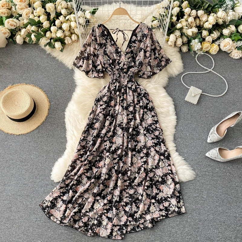Women Summer Sexy V-Neck Beach Holidays Dress 20
