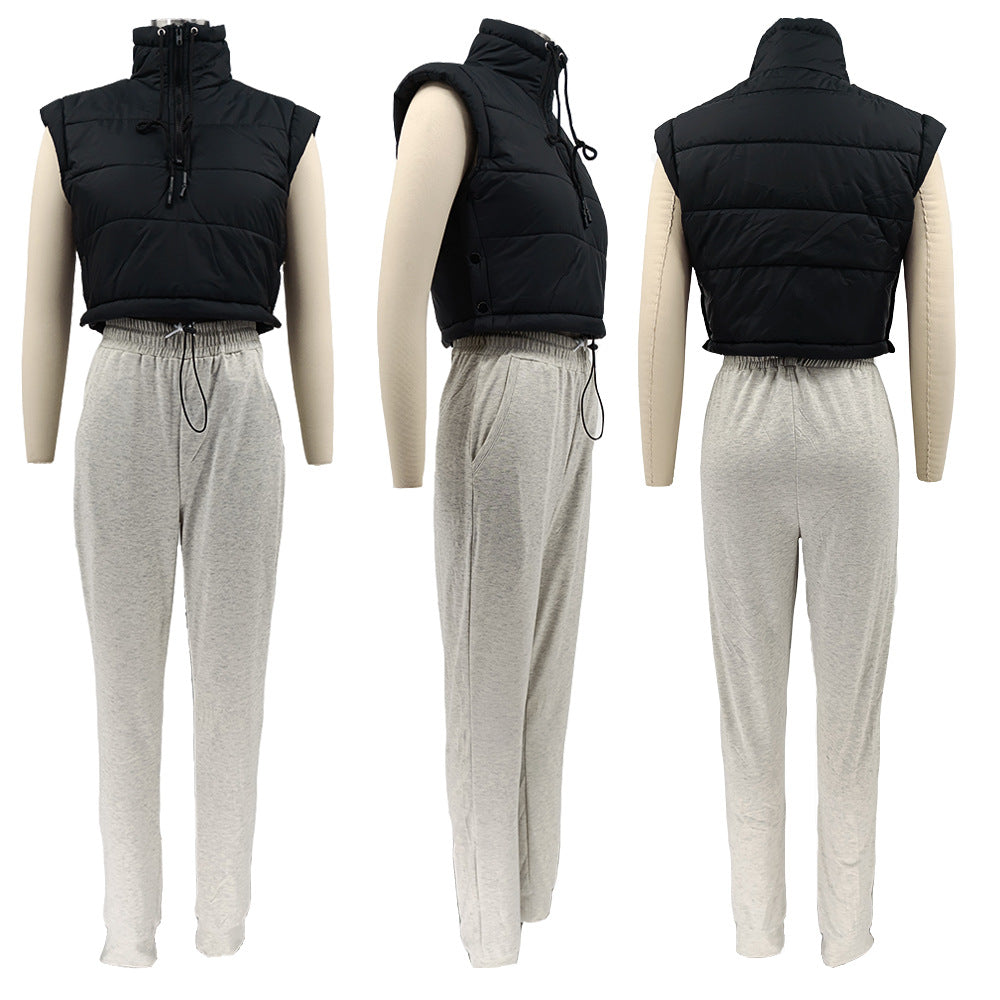 Spring Sleeveless Cotton-Padded Vest Jacket 17