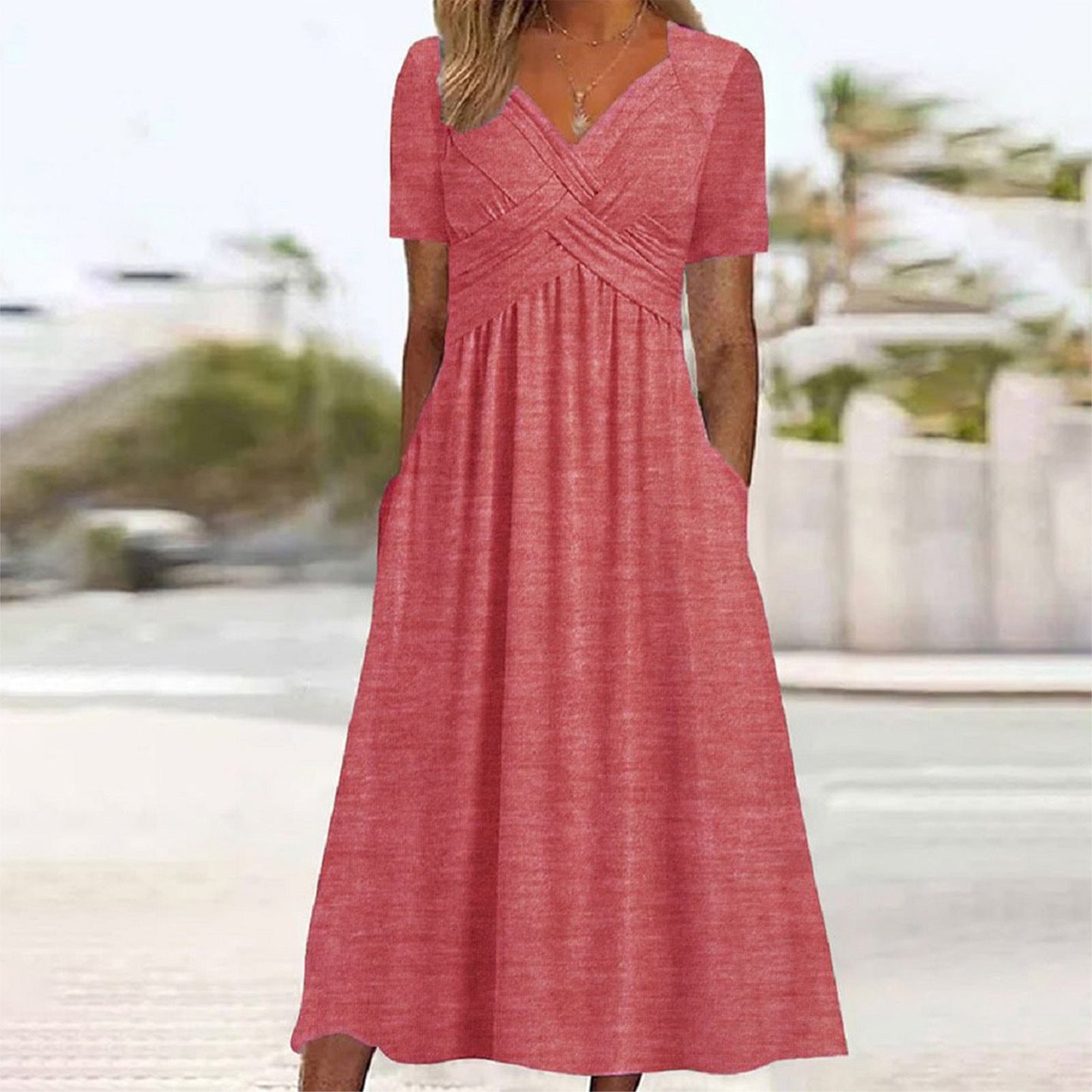 Women Summer Short Sleeve Dress 10