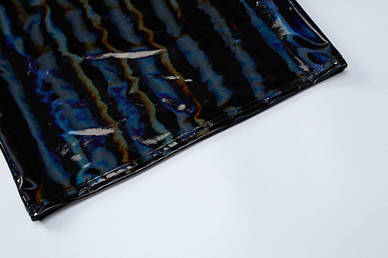 Women Strapless PU-Leather Dress 10