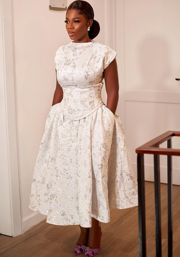 Women Fall/Winter Print Short Sleeve Maxi Dress