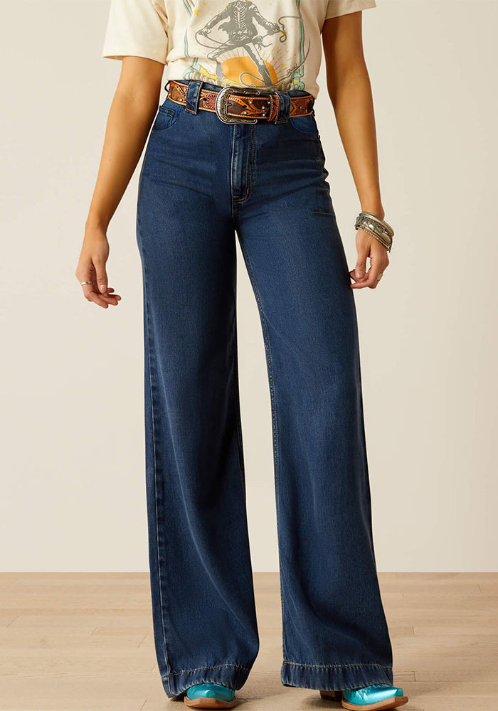 Trendy Autumn High Waist Loose Women's Denim Pants
