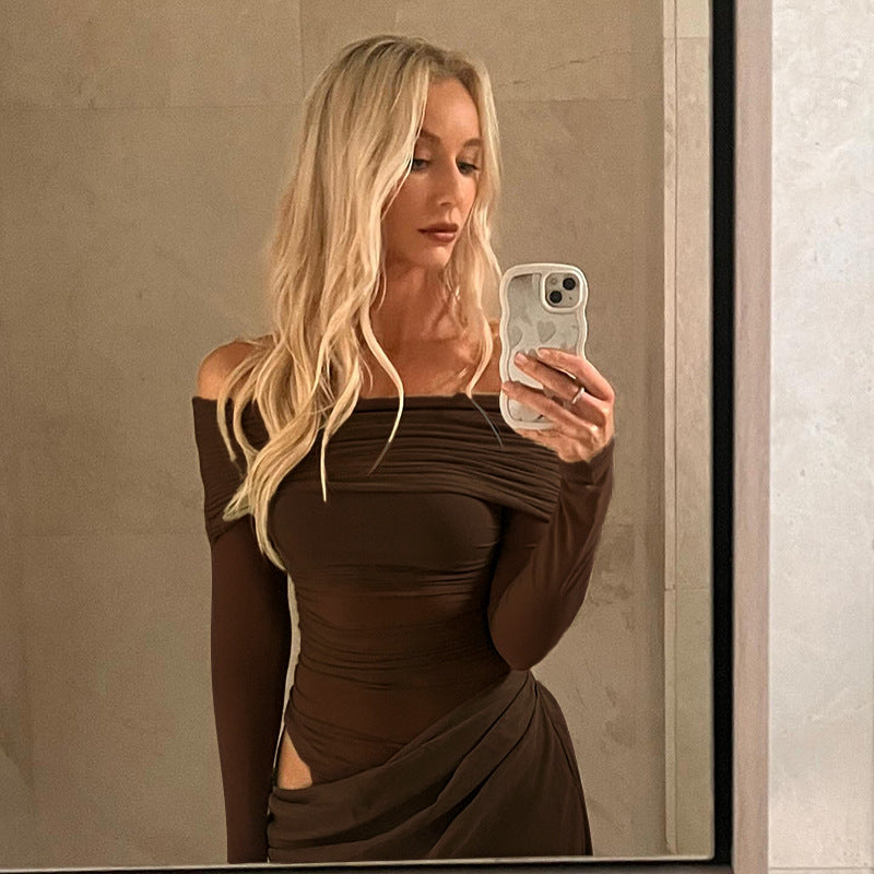 Women Summer Sexy Off Shoulder Mesh Hollow Dress 5