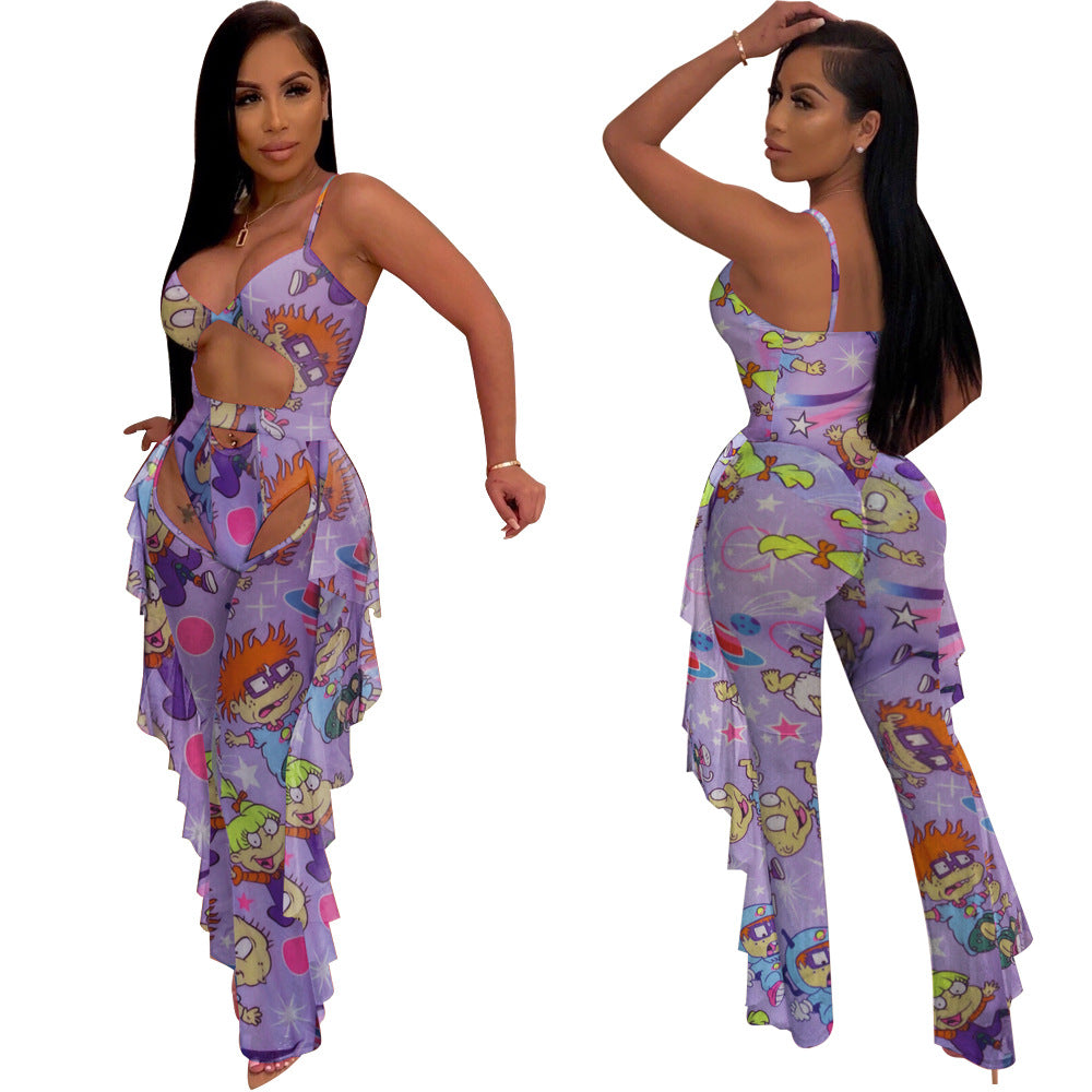 Women Sexy Solid Mesh Swimsuit Two-piece Set 8