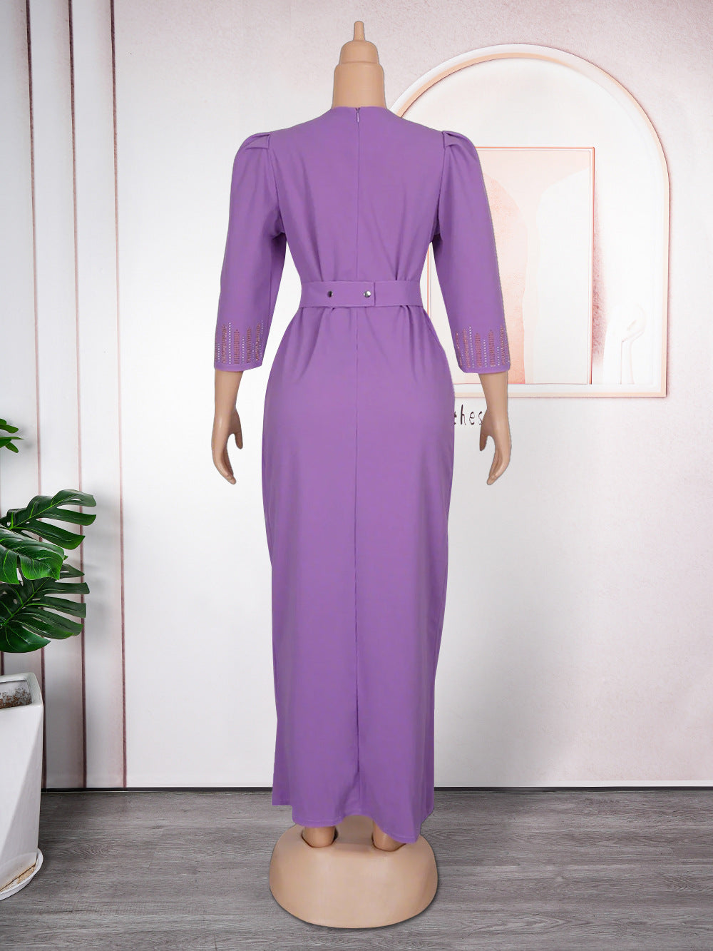 Autumn Women's V-Neck Fashion Chic Africa Plus Size Dress 9