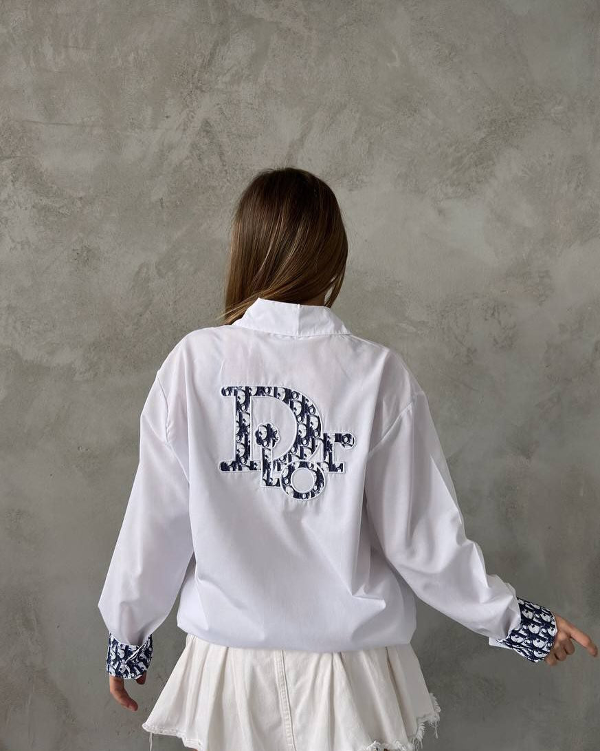 Women long-sleeved solid embroidered letter shirt (with pockets) 9