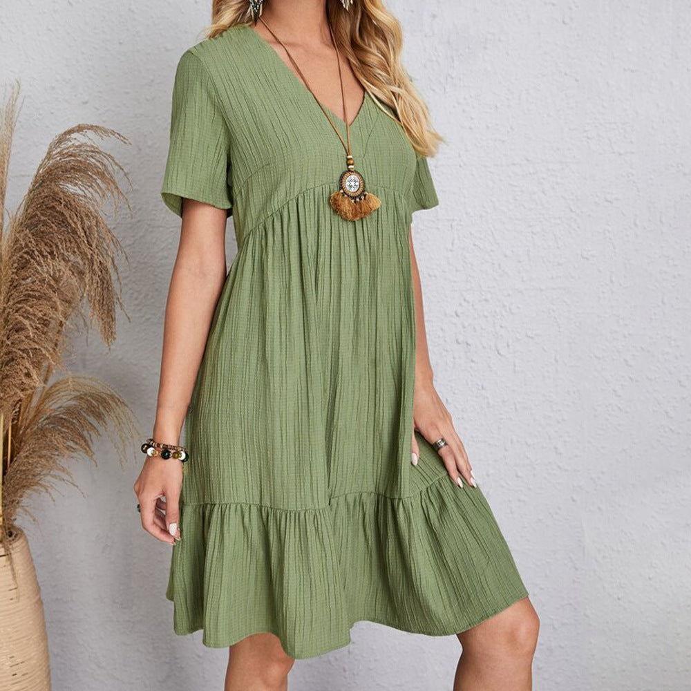 Summer Women Loose Casual Short Sleeve Dress 4