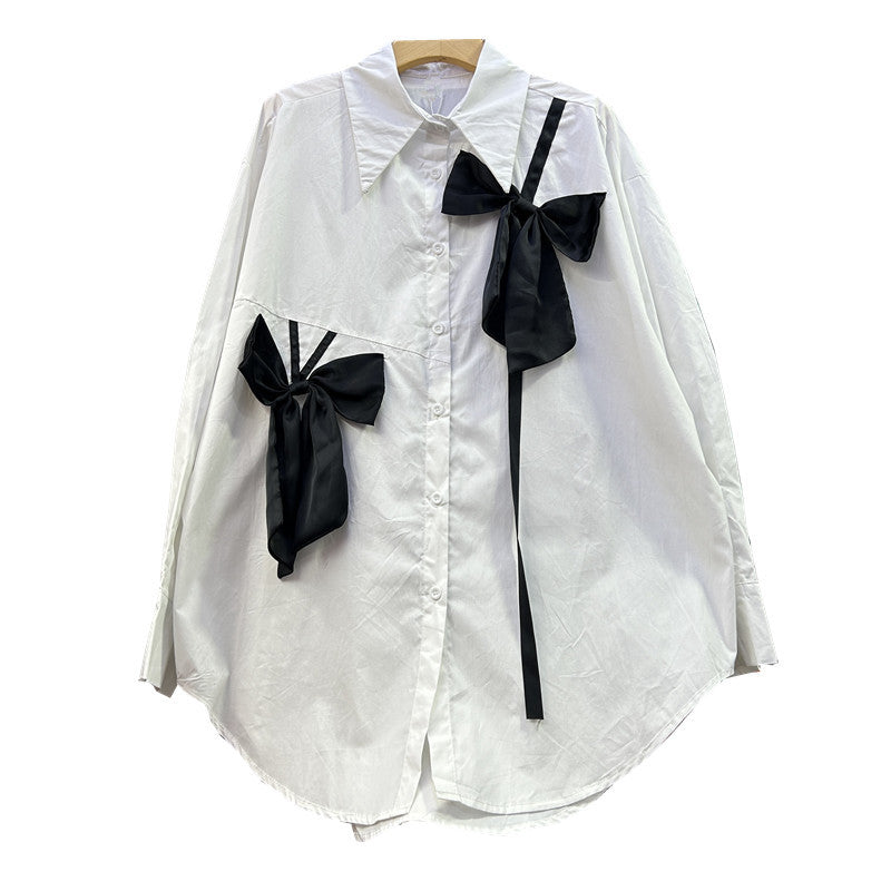 Women French bow long-sleeved shirt 7