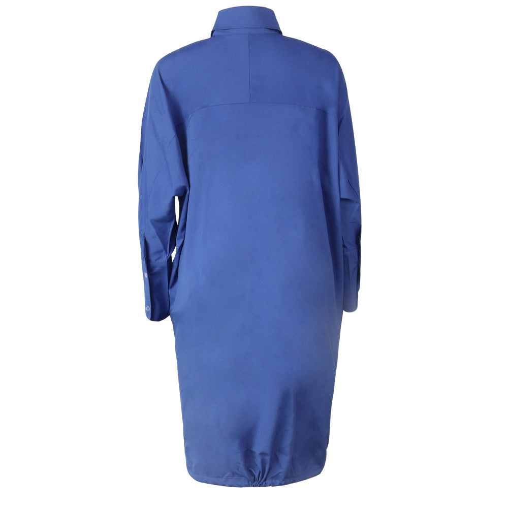 Women Long Sleeve Solid Loose Dress 21