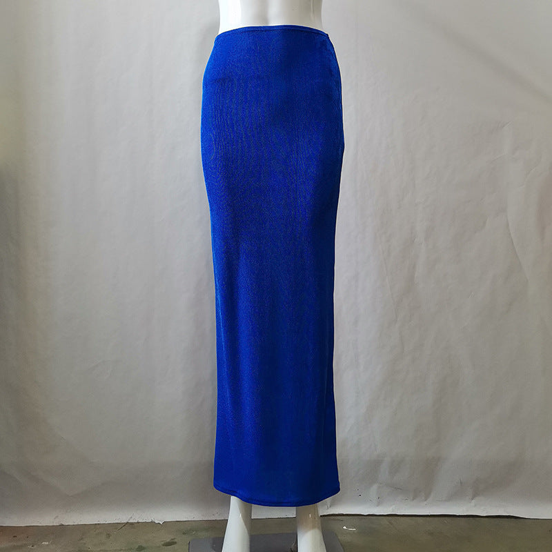 Women's Fall Chic Career Solid Color Fashion Versatile Straight Bodycon Maxi Skirt 5