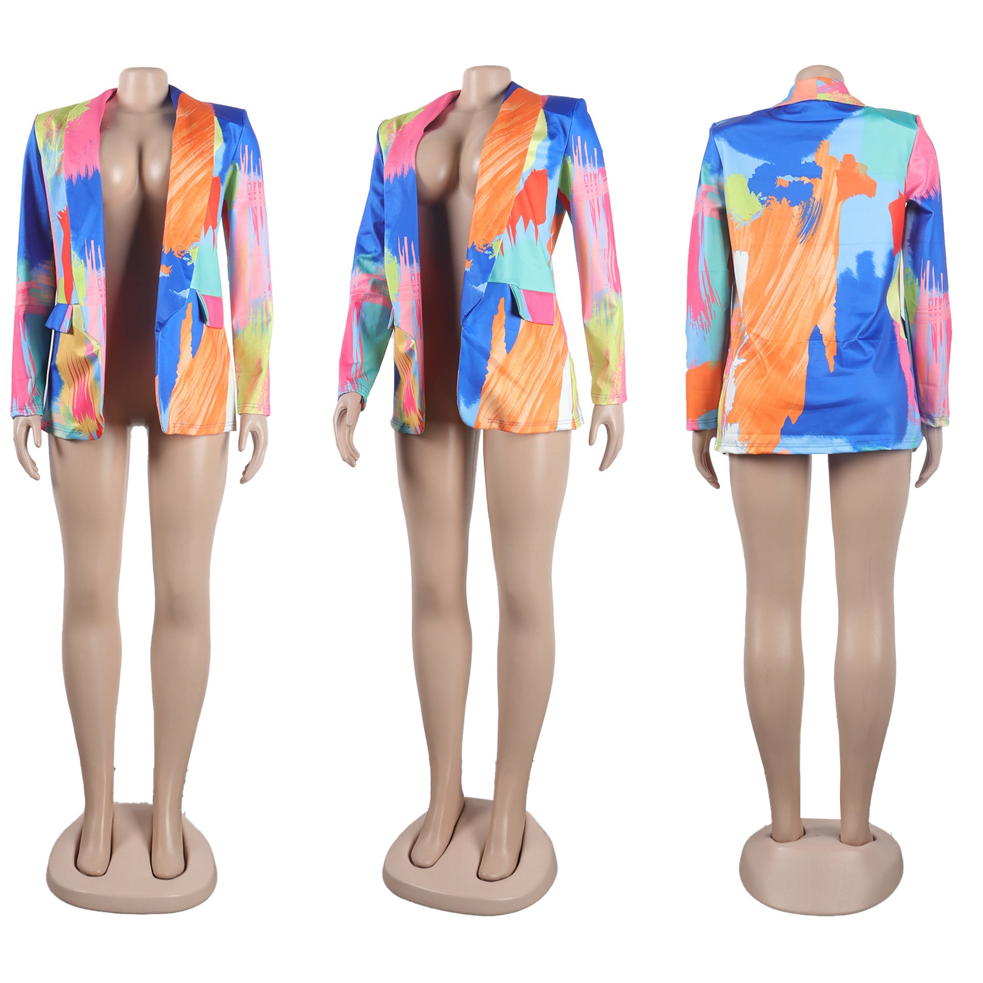 Casual Fashion Multi-Color Print Fashion Blazer Top 81