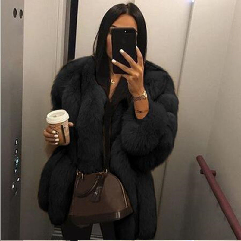 Women's Faux Fur Jacket Autumn And Winter Faux Fur Coat 4