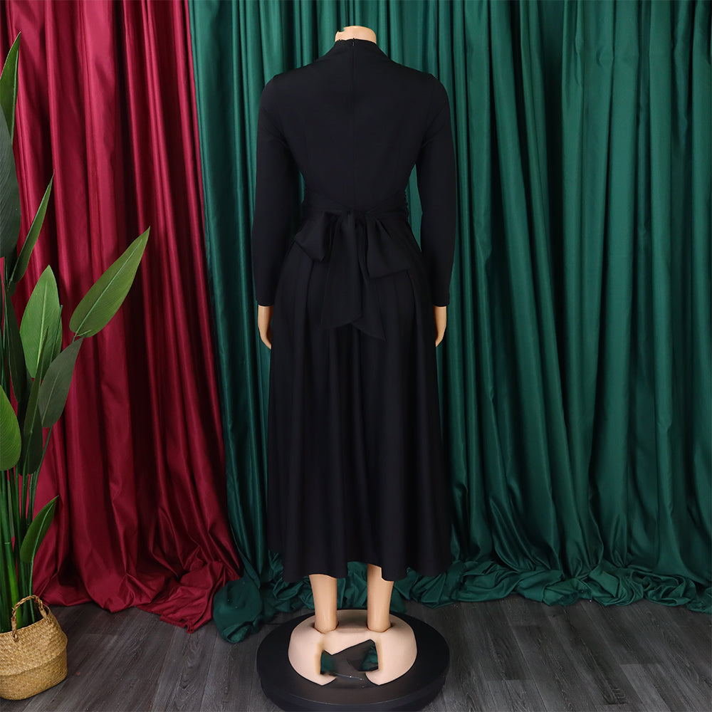 Women's Fashion Chic Pleated African Plus Size Swing Dress 30