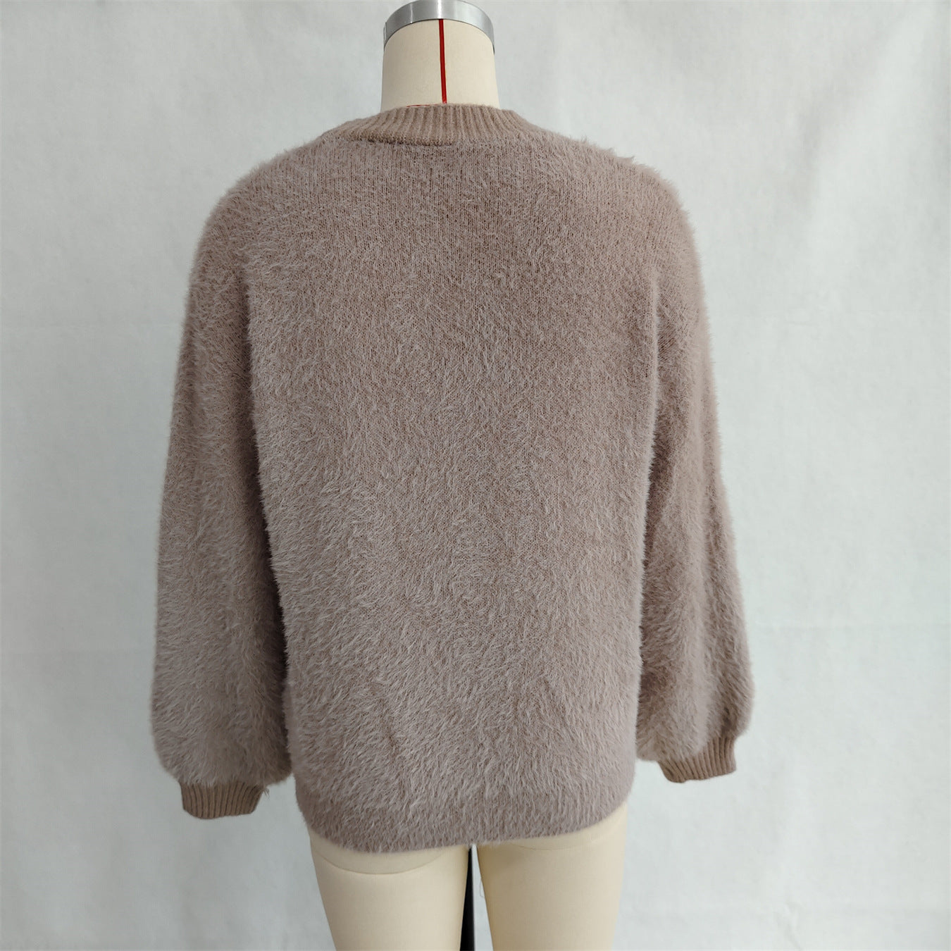 Women autumn/winter casual furry V-neck solid sweater 42