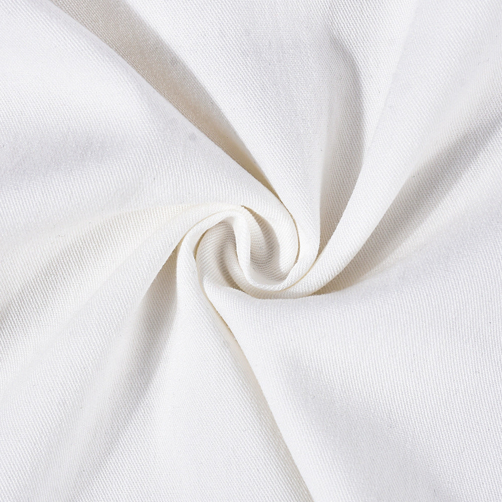 Summer Sexy Slim-Fitting Lace-Up Crop Turndown Collar Two Piece Pants Set For Women 11