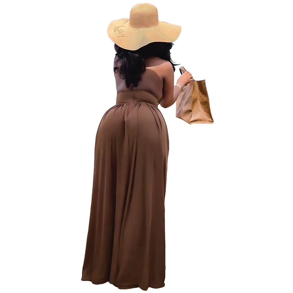 Women Sexy Cutout Backless Tie Casual Slit Dress 13