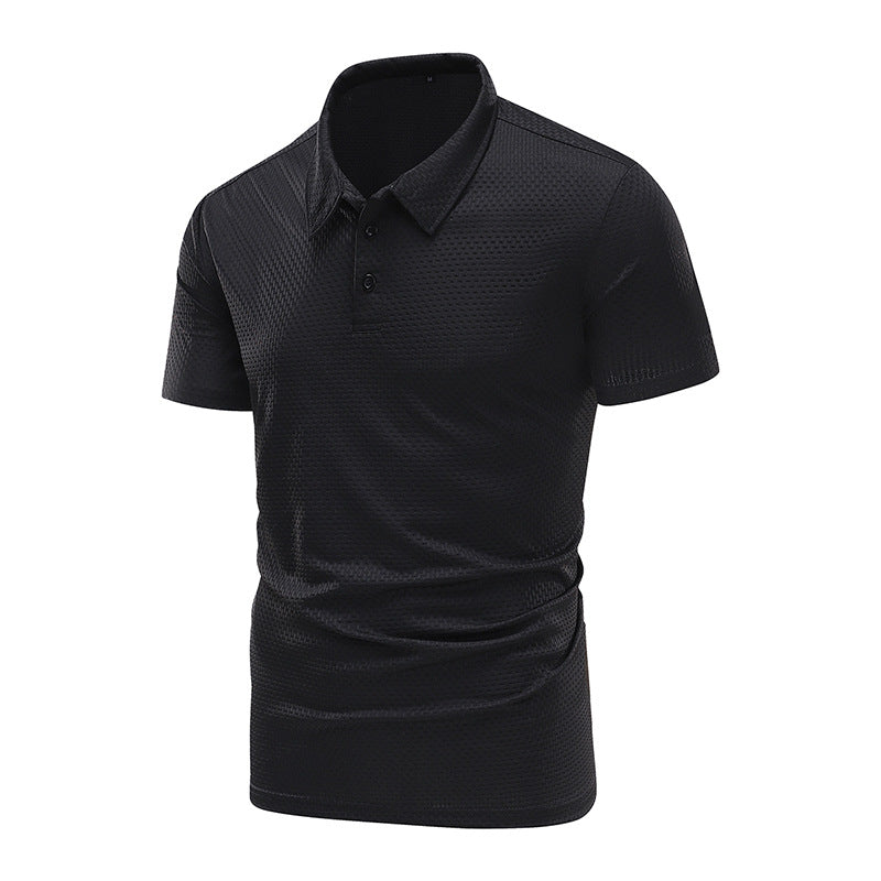 Summer men's Turndown Collar short-sleeved top and shorts two-piece set 13