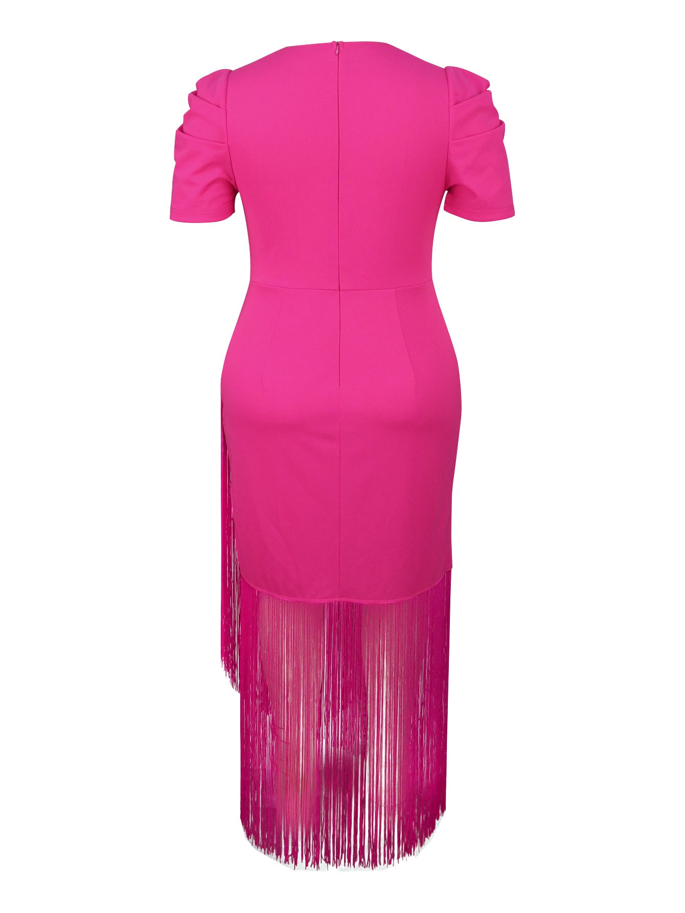 Spring And Summer Tassel Women's Half Sleeve Formal Party Dress 4