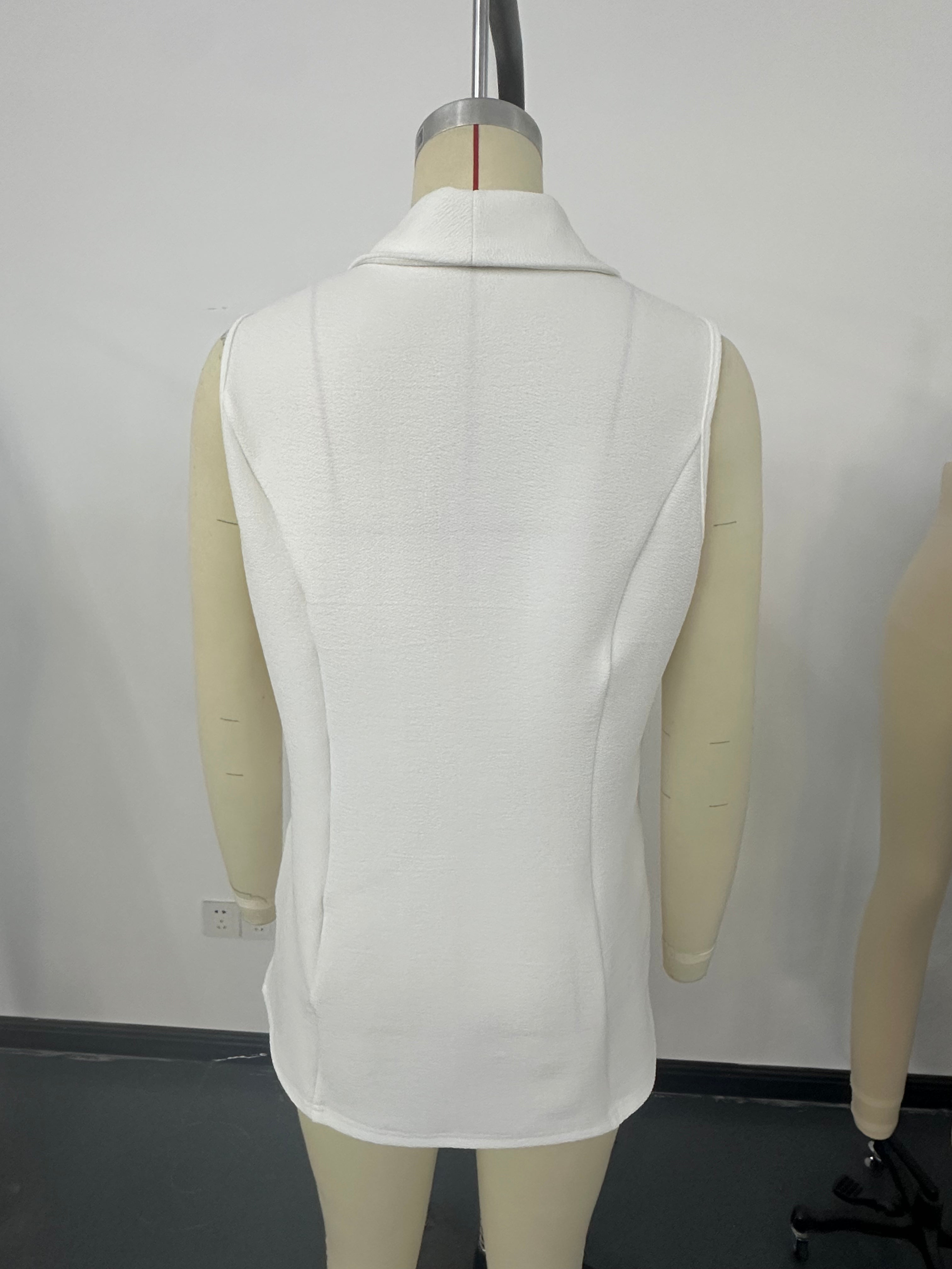 Women Fall Solid Round Neck Sleeveless Vest 21