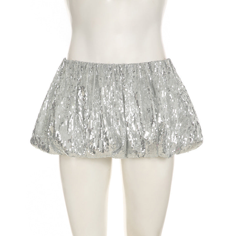 Women Sexy Sequined Bubble Skirt 10