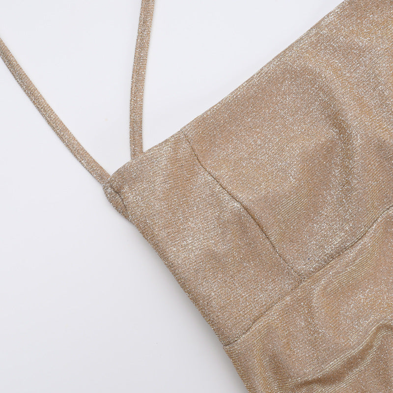 Spring Sexy strap Low Back Lace-Up Women long Dress 12