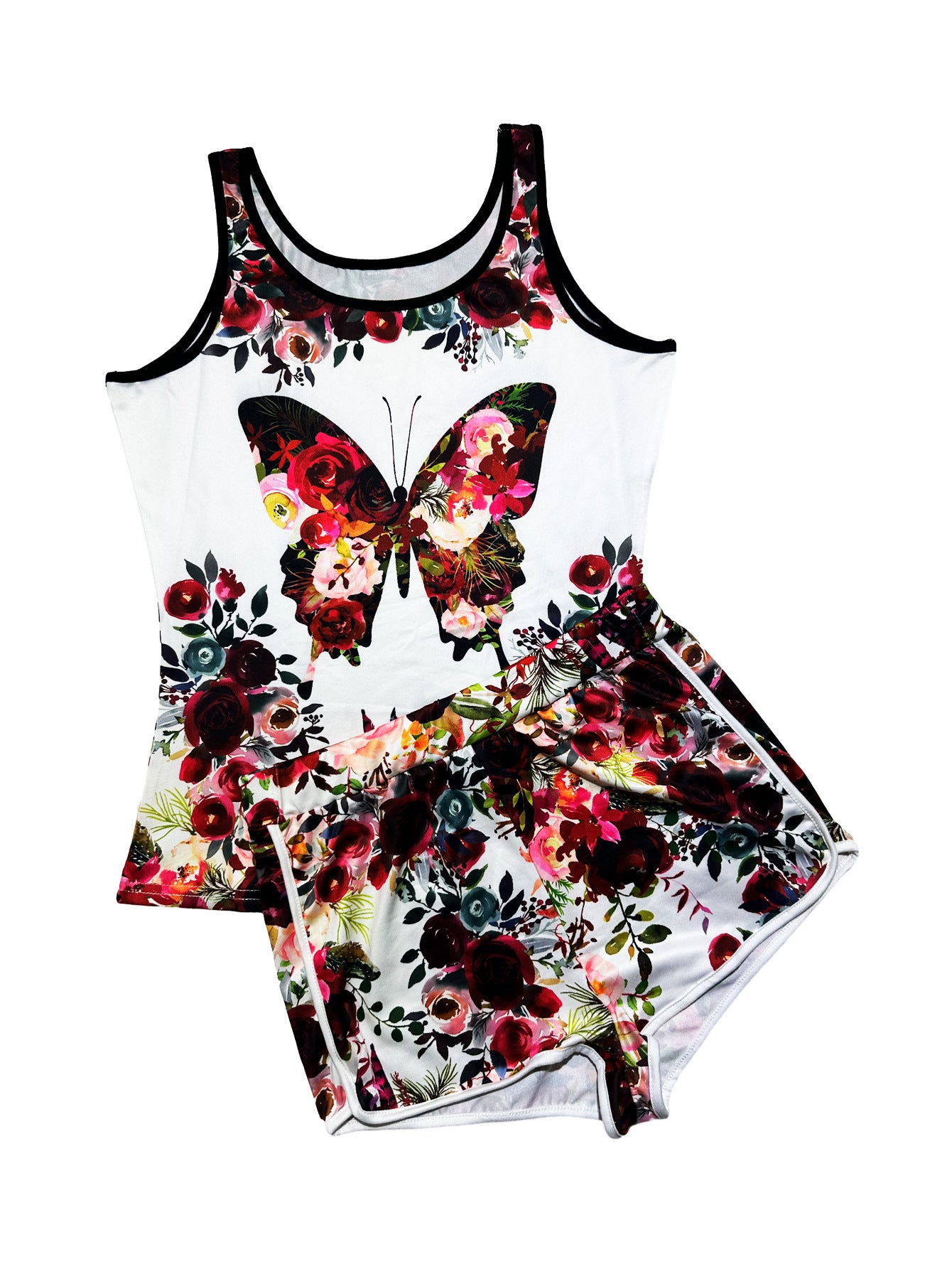 Women's clothing sexy tight fitting print vest shorts two-piece set 10