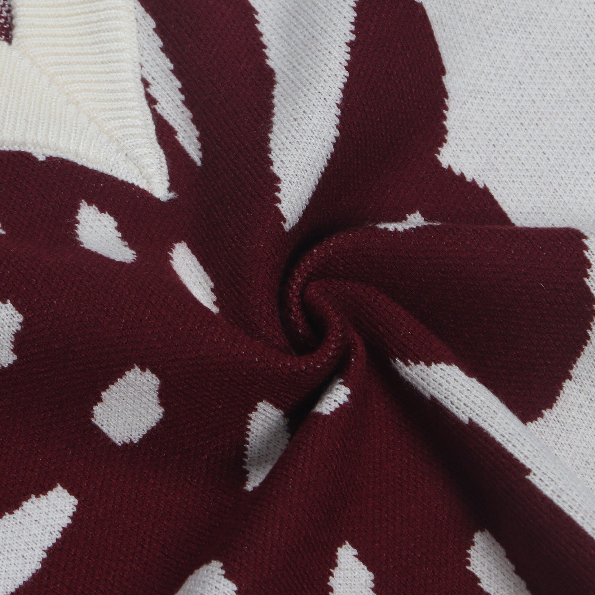 Sexy Leaf V-Neck Pullover Long-Sleeved Sweater Two-Piece Set 38