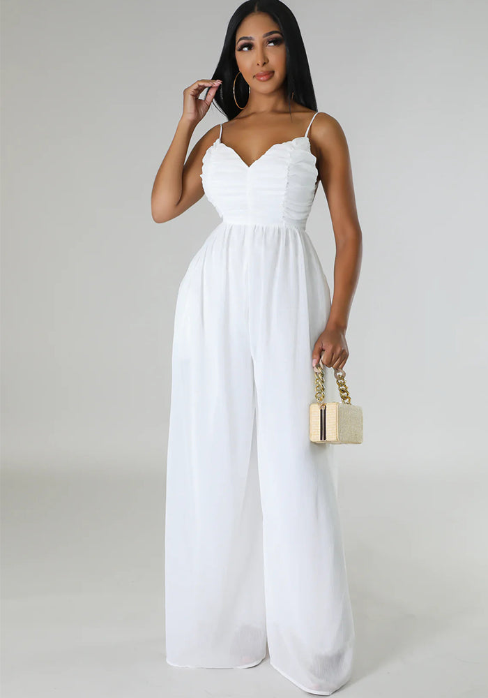 Casual Fashion Summer Strappy Low Back Sexy Solid Color Jumpsuit