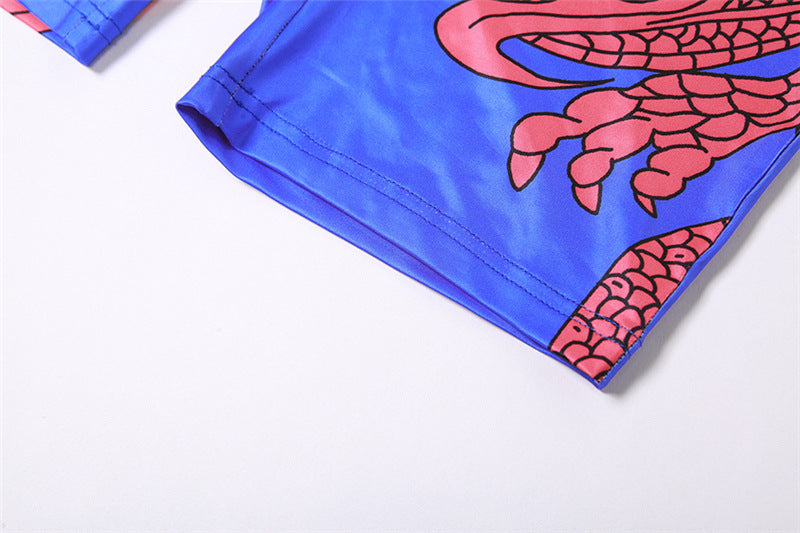 Summer Women's Fashion Halter Neck Sexy Low Back Slim Print Contrast Jumpsuit 15