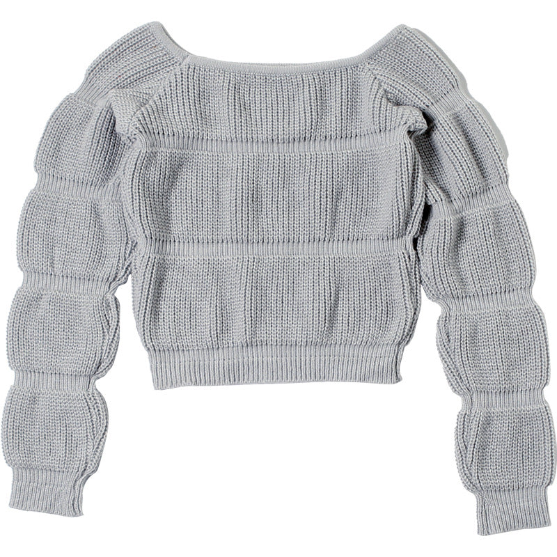 Women autumn and winter knitting Casual long-sleeved Crop sweater 7