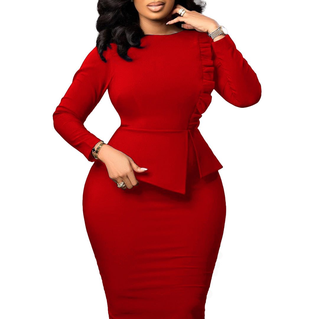 Spring Chic Slim Pencil Skirt Fashion Bodycon Africa Plus Size Dress 9