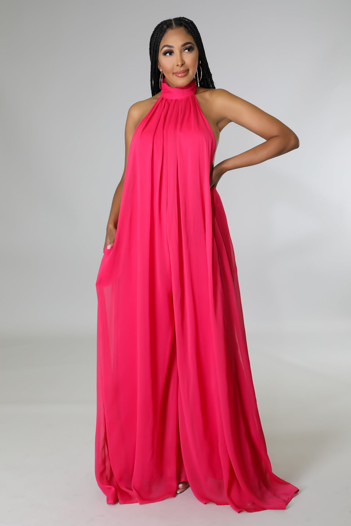 Casual Chiffon Loose Low Back Women'S Jumpsuit 13